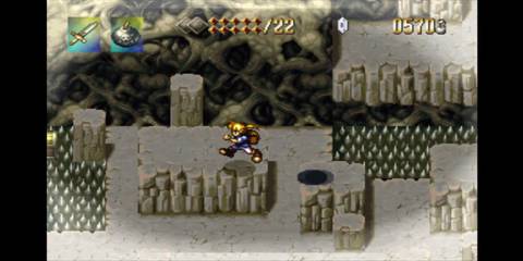 Hopping on stones in Alundra