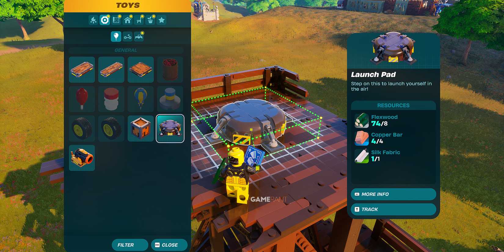how to build a Launch Pad in LEGO Fortnite Odyssey