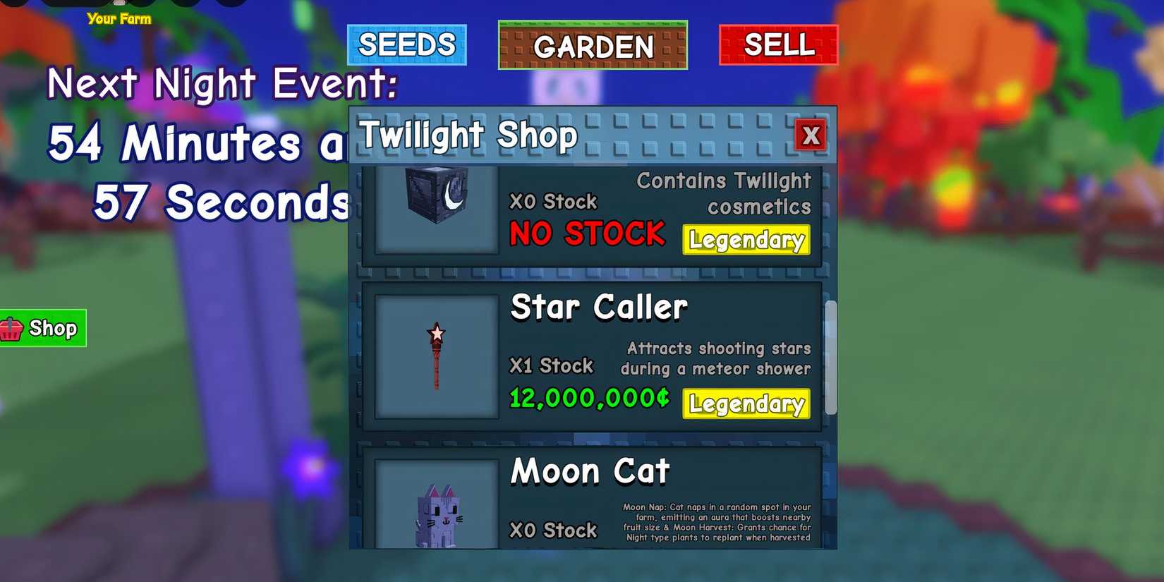 all twilight shop items in grow a garden