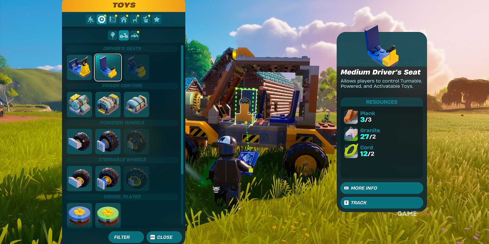 how to get a Medium Driver's Seat in LEGO Fortnite Odyssey