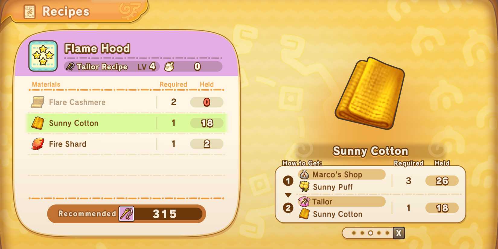 how to get sunny cotton flare cashmere and fire shard in fantasy life i the girl who steals time