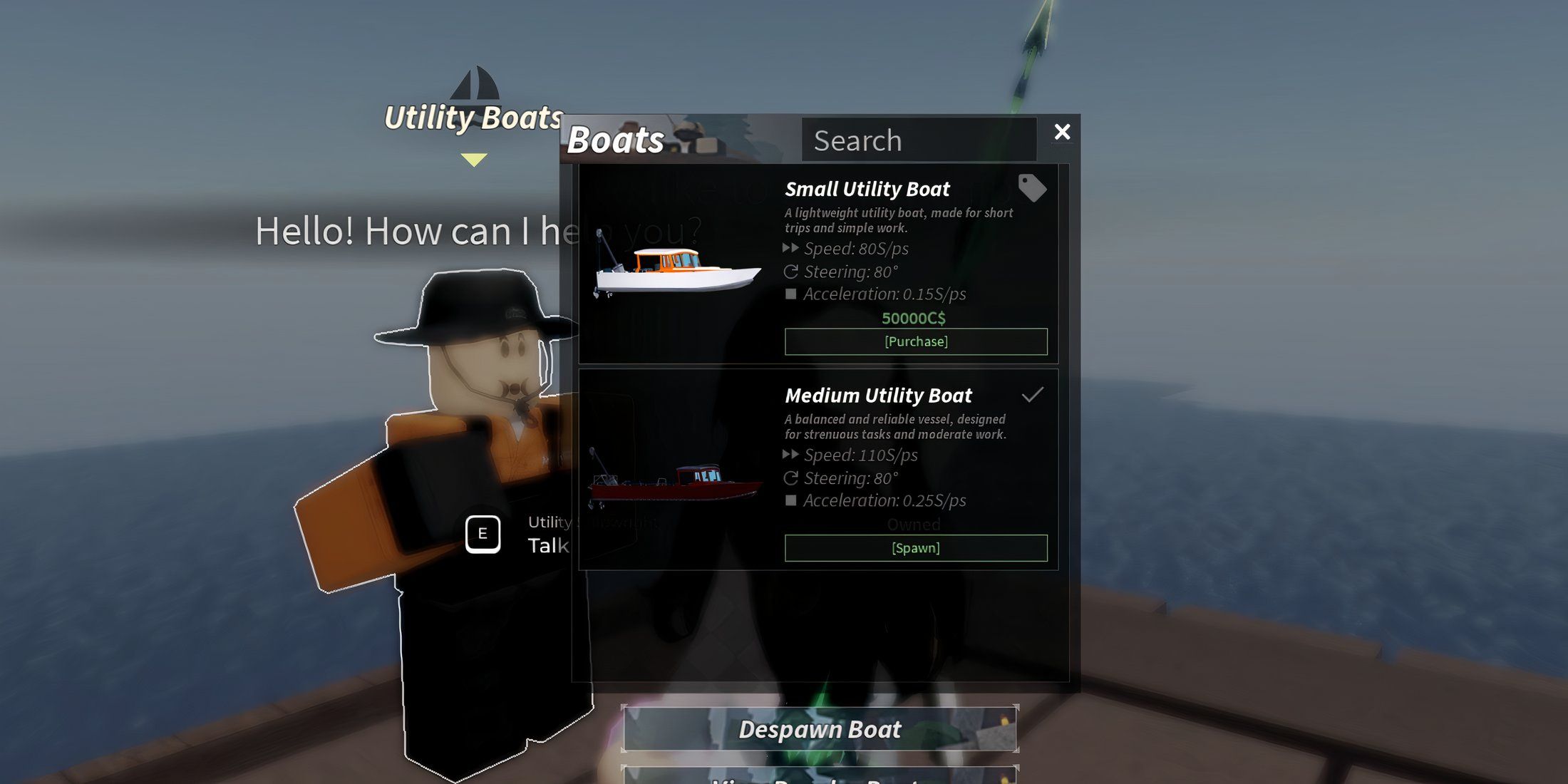 How to get a utility boat from FISCH