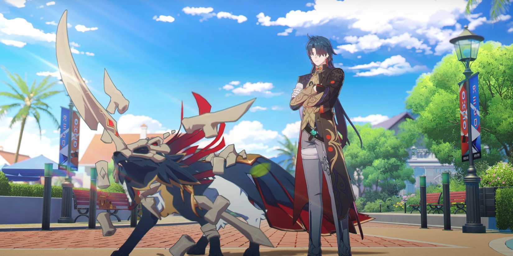 new honkai game featuring blade and a monster