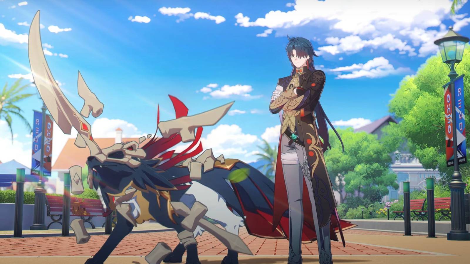 new honkai game featuring blade and a monster