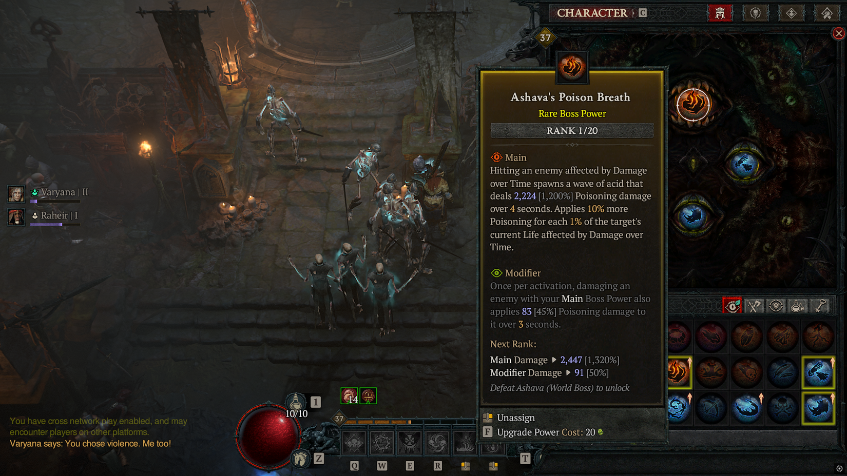 Diablo 4 Season 8 Ashava's Poison Breath Power