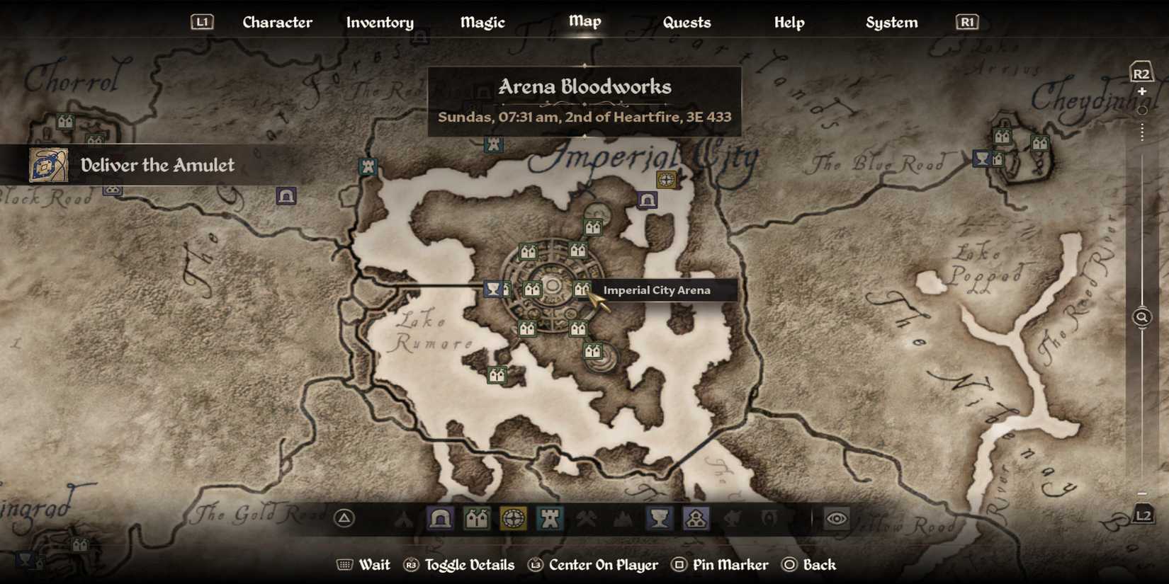 Imperial Arena Athletic Skill Book Location Map Oblivion Remastered