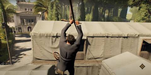 Indiana Jones & the Great Circle - ziplining into the barracks