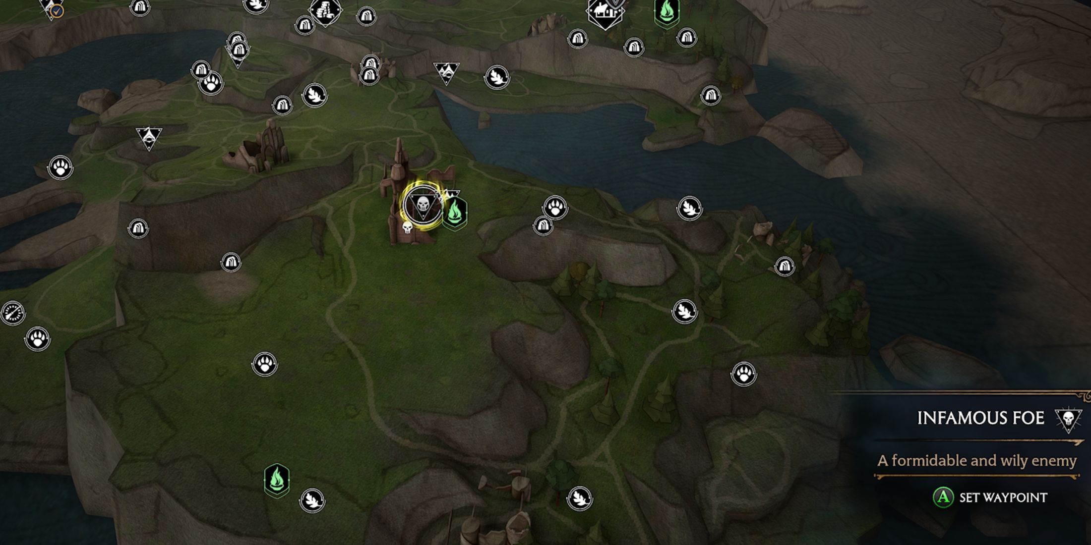 Infamous Foe map icon in Hogwarts Legacy