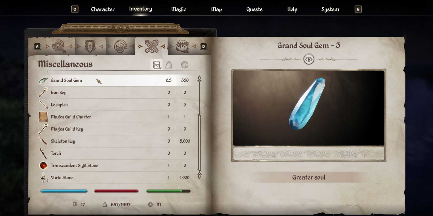 Oblivion Remastered soul gem