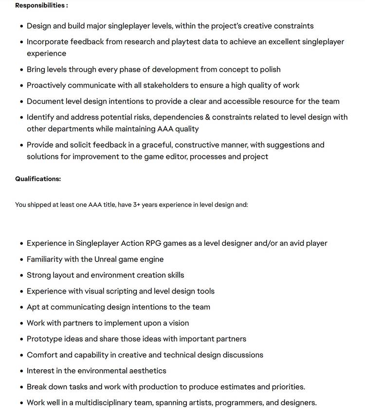 Iron Man Game Job Listing Screenshot