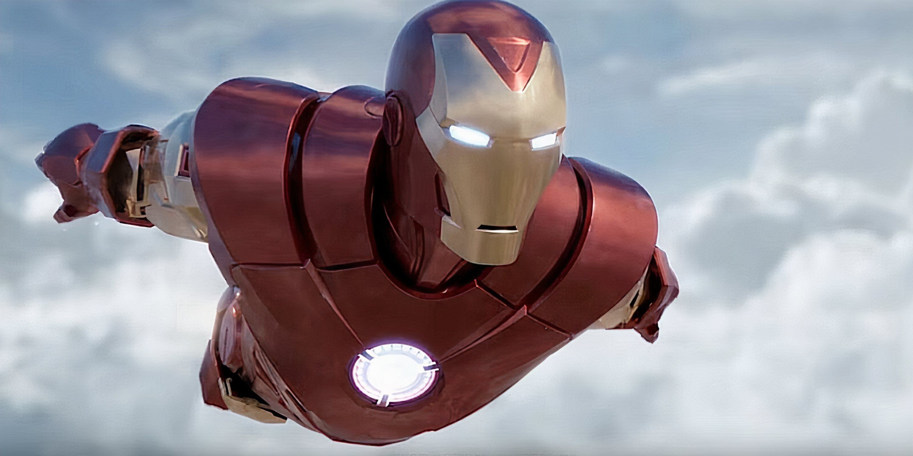 Iron Man flying through the sky in Iron Man VR