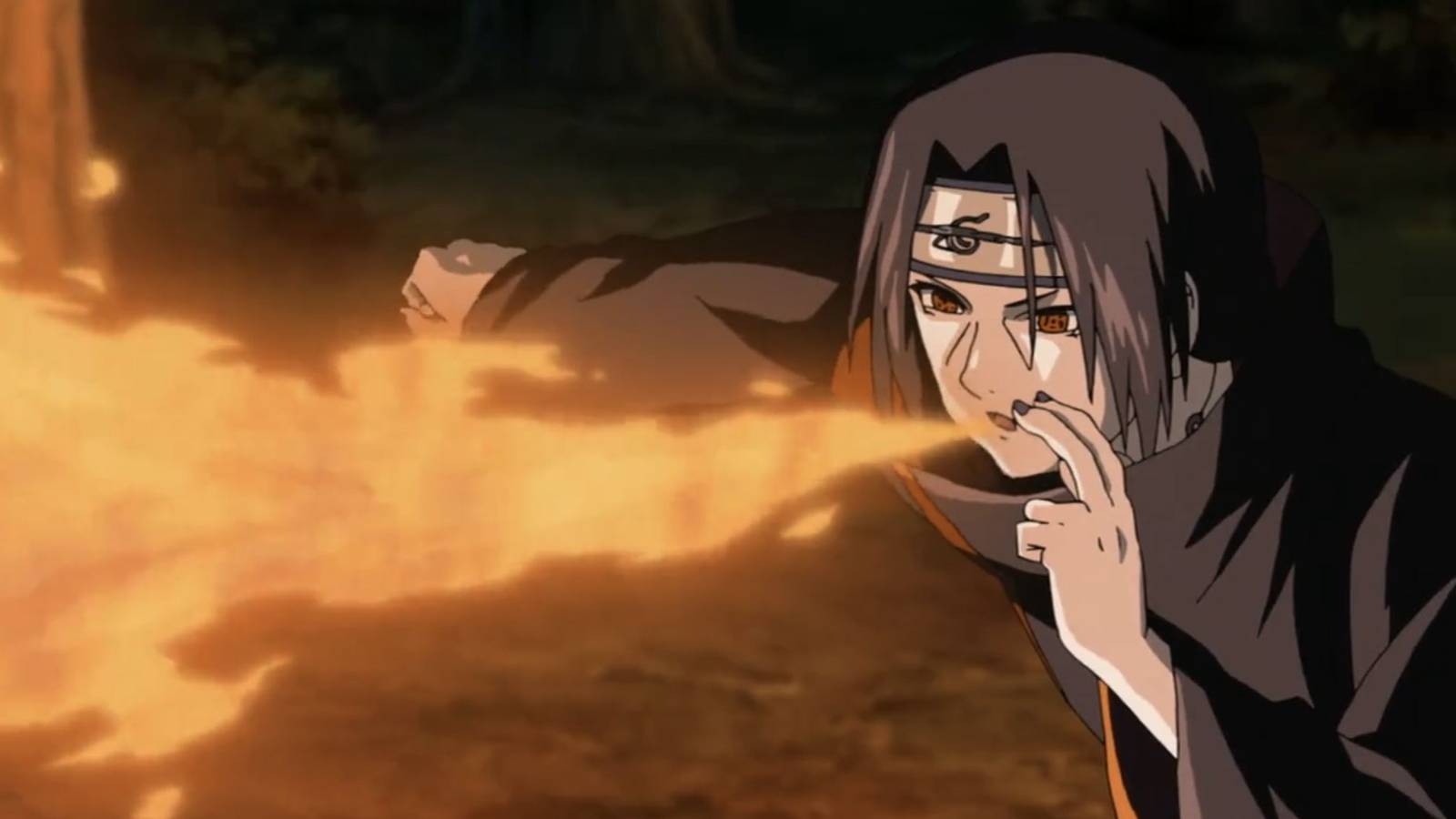 picture: itachi using the great fireball jutsu.