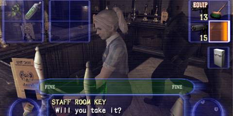 Item menu in Resident Evil Outbreak