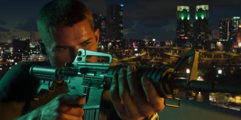 Jason with a rifle in Grand Theft Auto 6