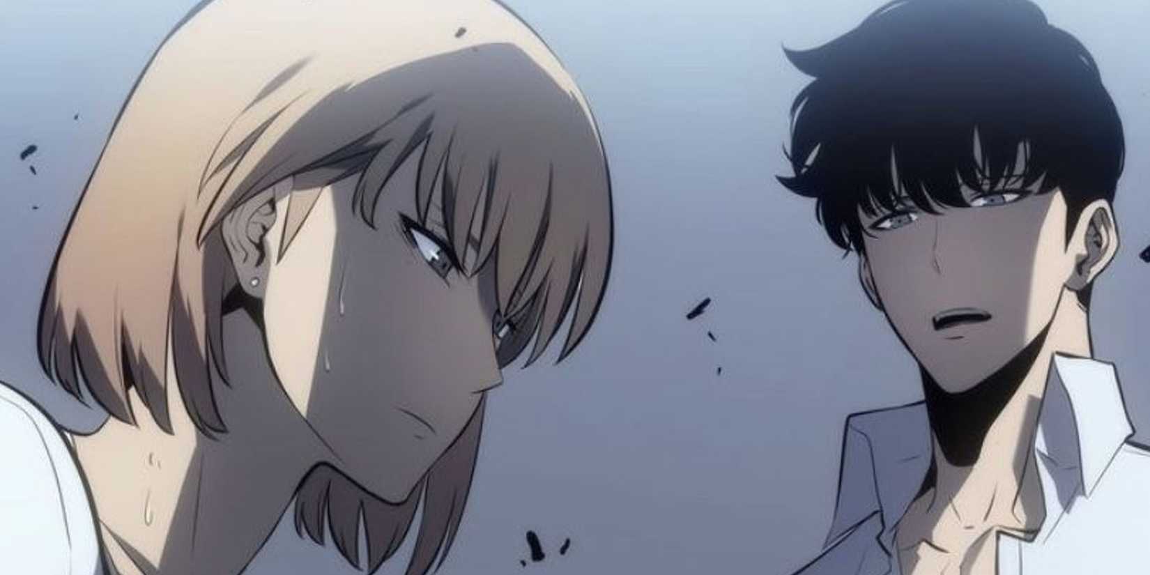 picture: jinwoo and cha hae-in in the manhwa.
