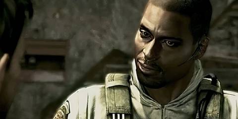 Josh speaking to Chris in Resident Evil 5