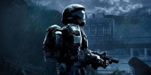 Key Art From Halo 3 ODST Showing The Game's Protagonist In An Action Pose