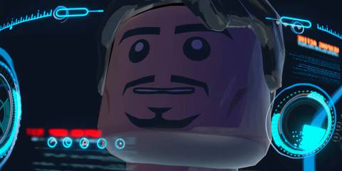 Tony Stark inside his Iron Man suit in LEGO Marvel Super Heroes