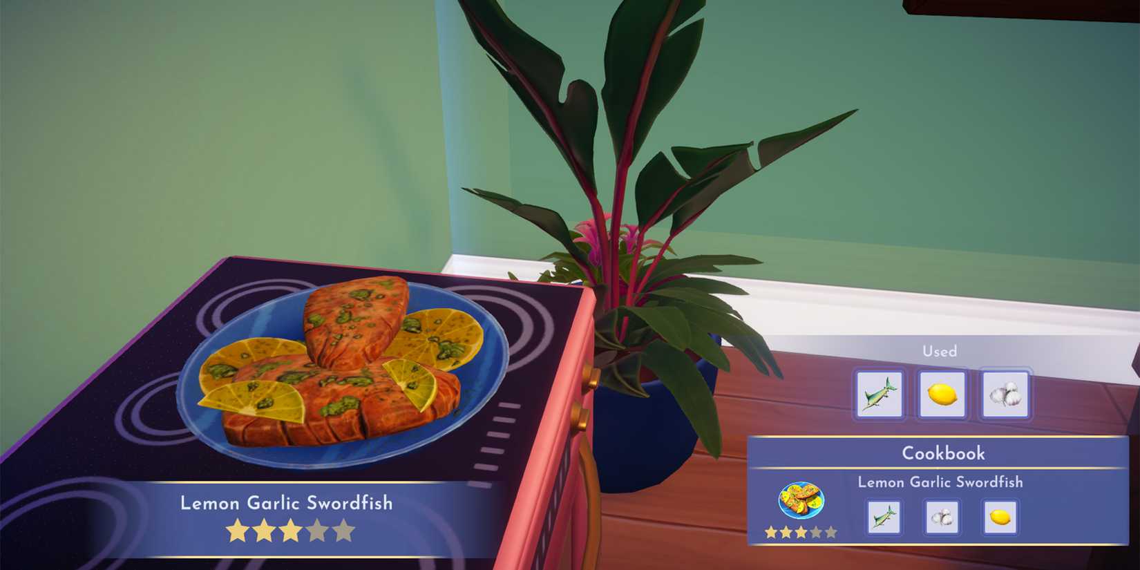 lemon garlic swordfish in ddv disney dreamlight valley
