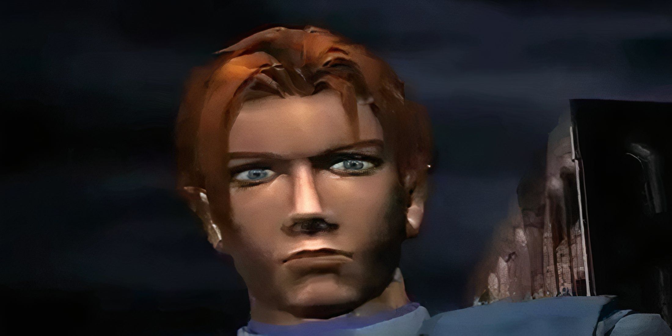 Leon looking at the screen in Resident Evil 2