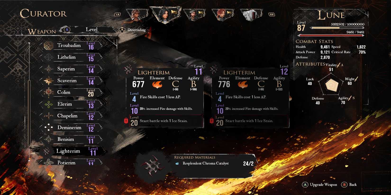 Lighterim weapon in Clair Obscur Expedition 33