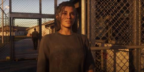 Lucia from GTA 6, in a prison facility