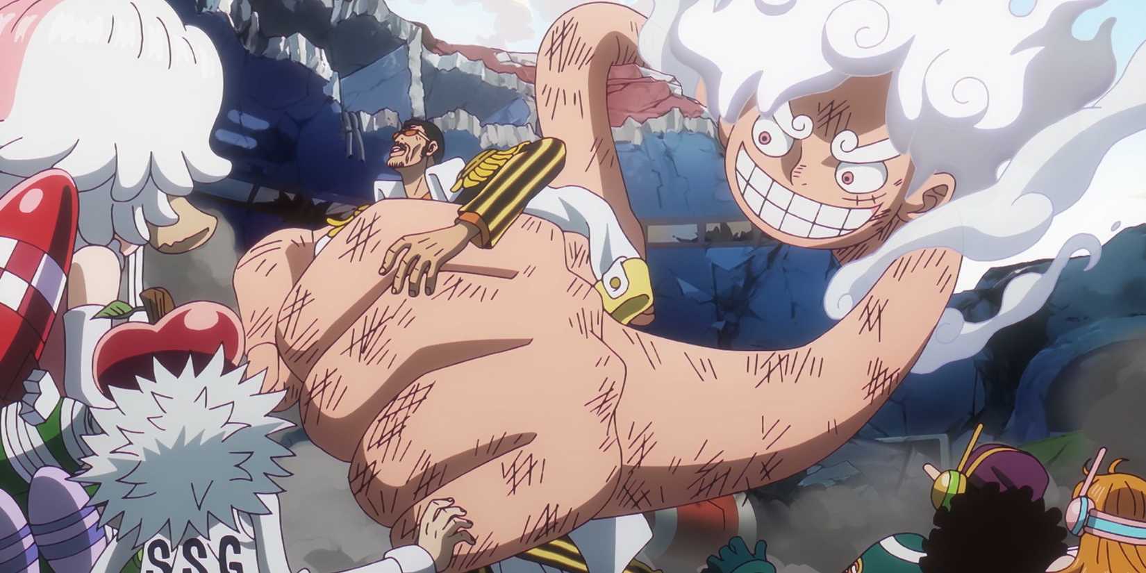 Luffy grabs admiral Kizaru - One Piece