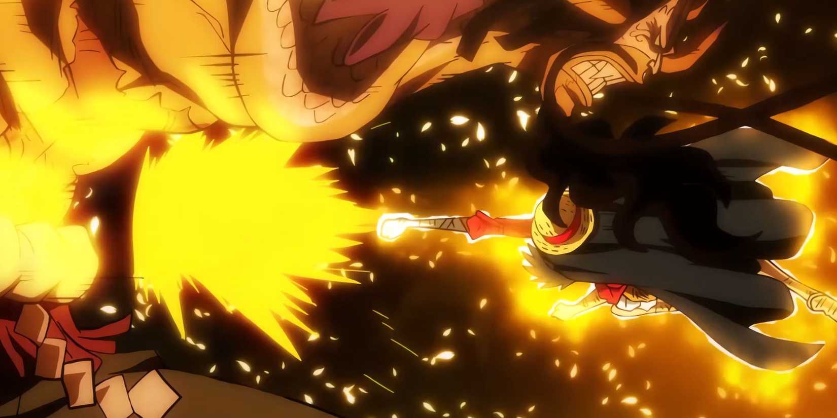 Luffy hits Kaido with Advanced Conqueror's Haki - One Piece
