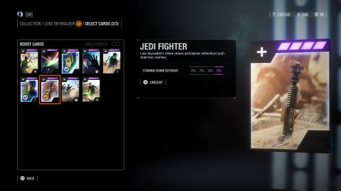 luke skywalker stamina star card