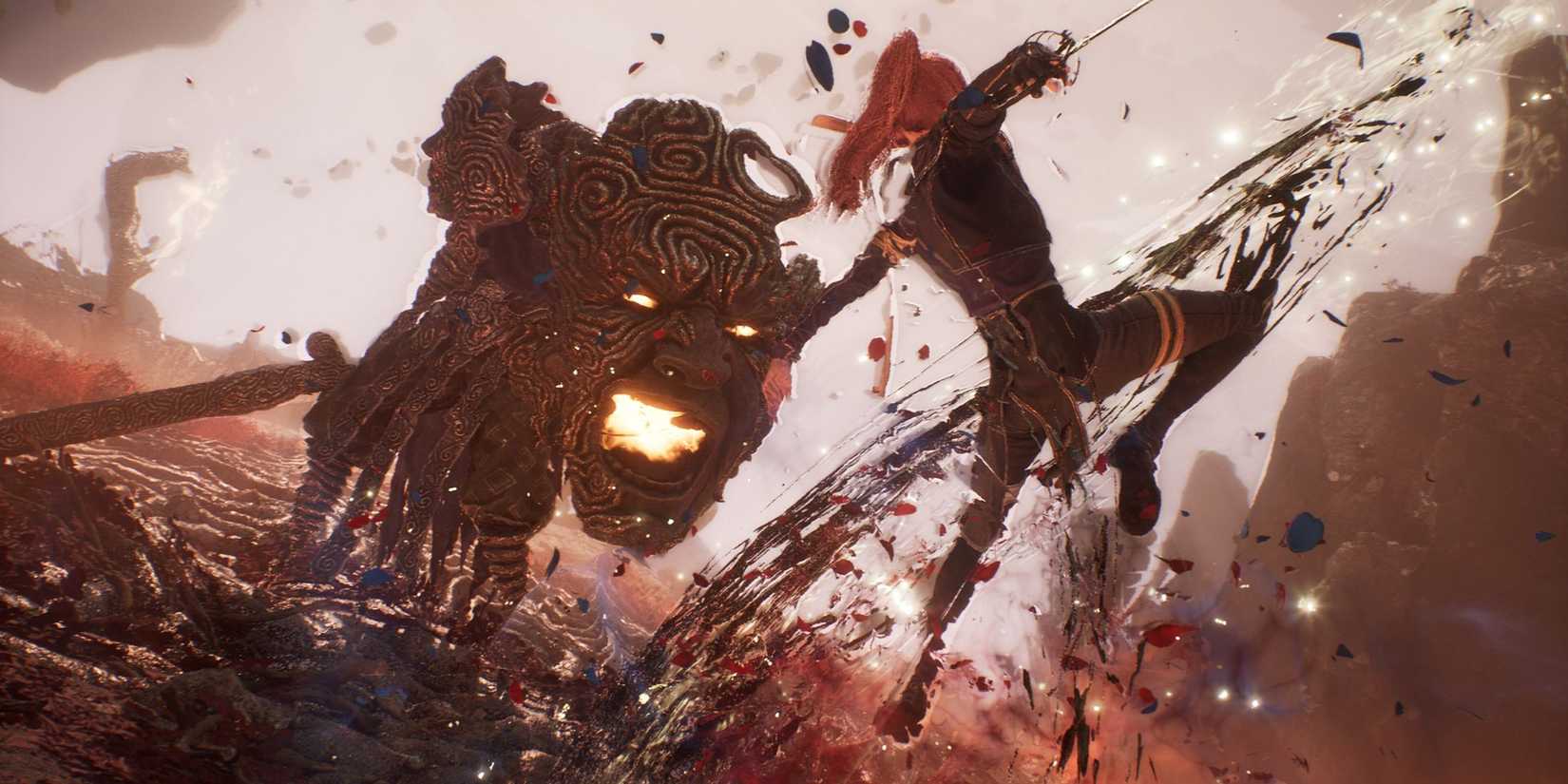 Maelle attacking an enemy - Clair Obscur: Expedition 33