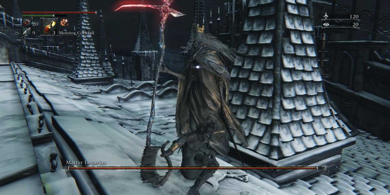 Martyr Logarius boss fight in Bloodborne