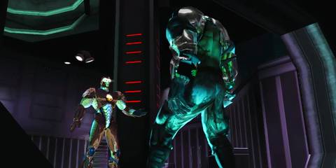 Iron Man confronting Brigade in Marvel Nemesis: Rise Of The Imperfects