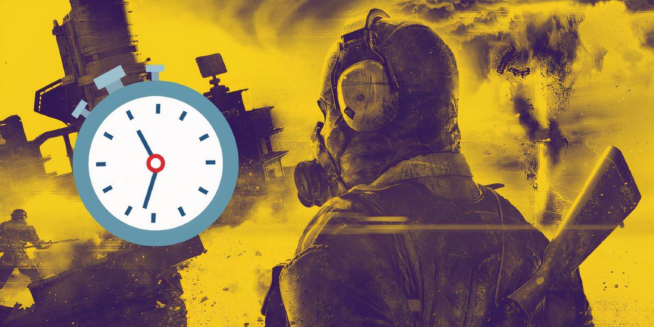 Metal Gear Survive cover background with a timer emoji on top