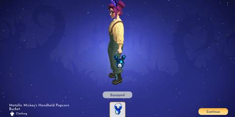 Metallic Mickey's Handheld Popcorn Bucket in Disney Dreamlight Valley