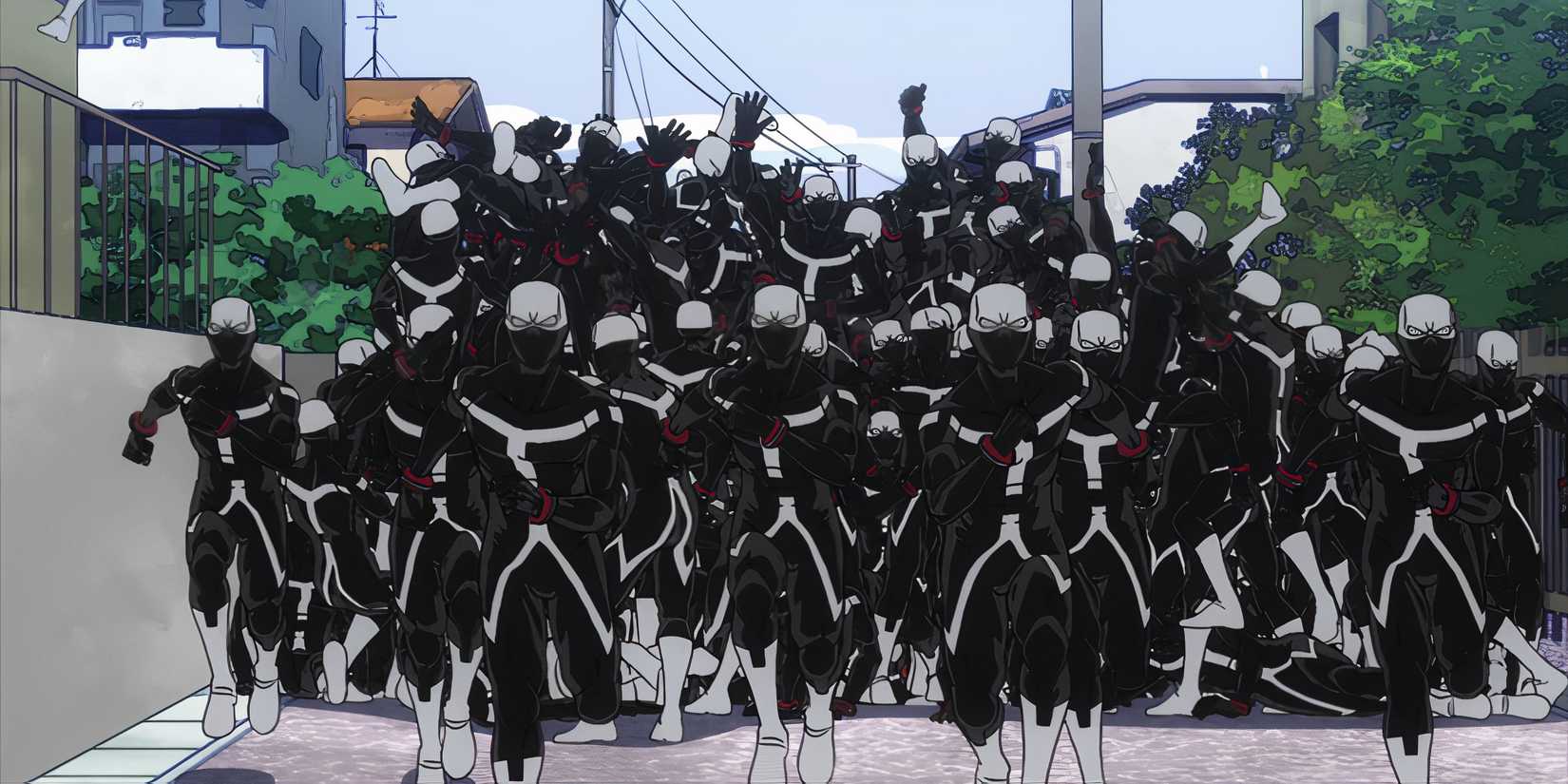 Twice creating an army of clones with his Double Quirk in My Hero Academia.