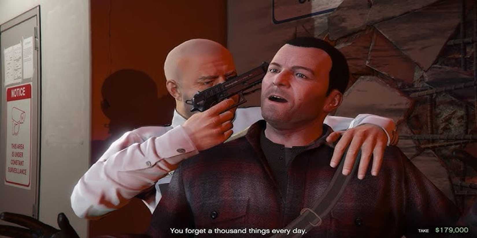 Michael held at gun point in GTA 5