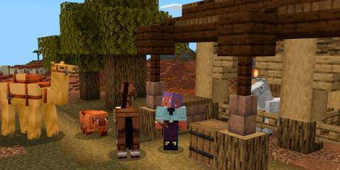 Minecraft characters with horses