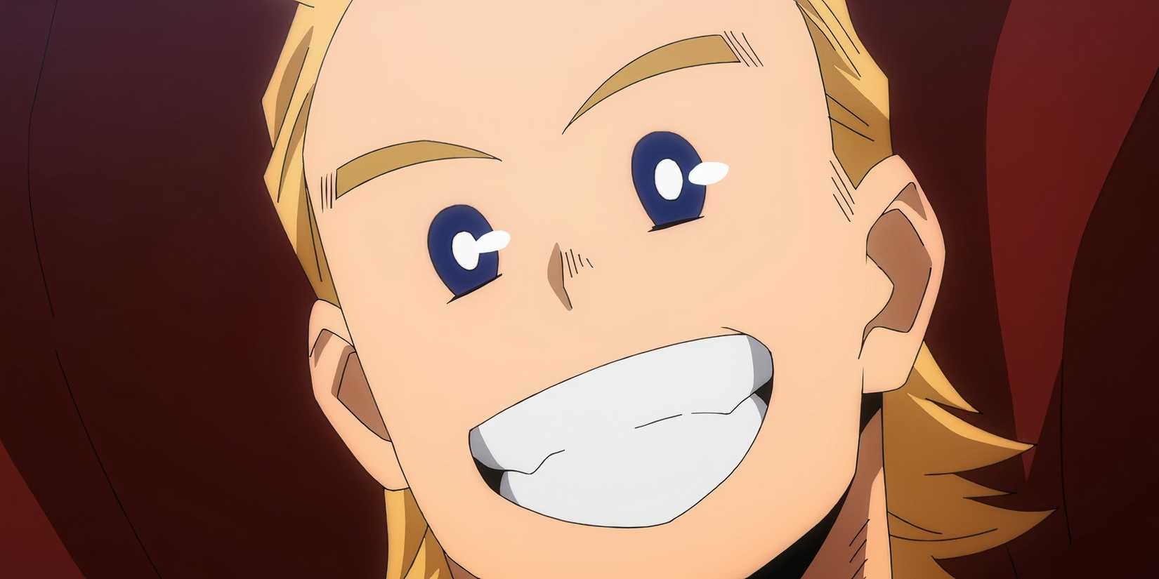 Mirio with a big grin