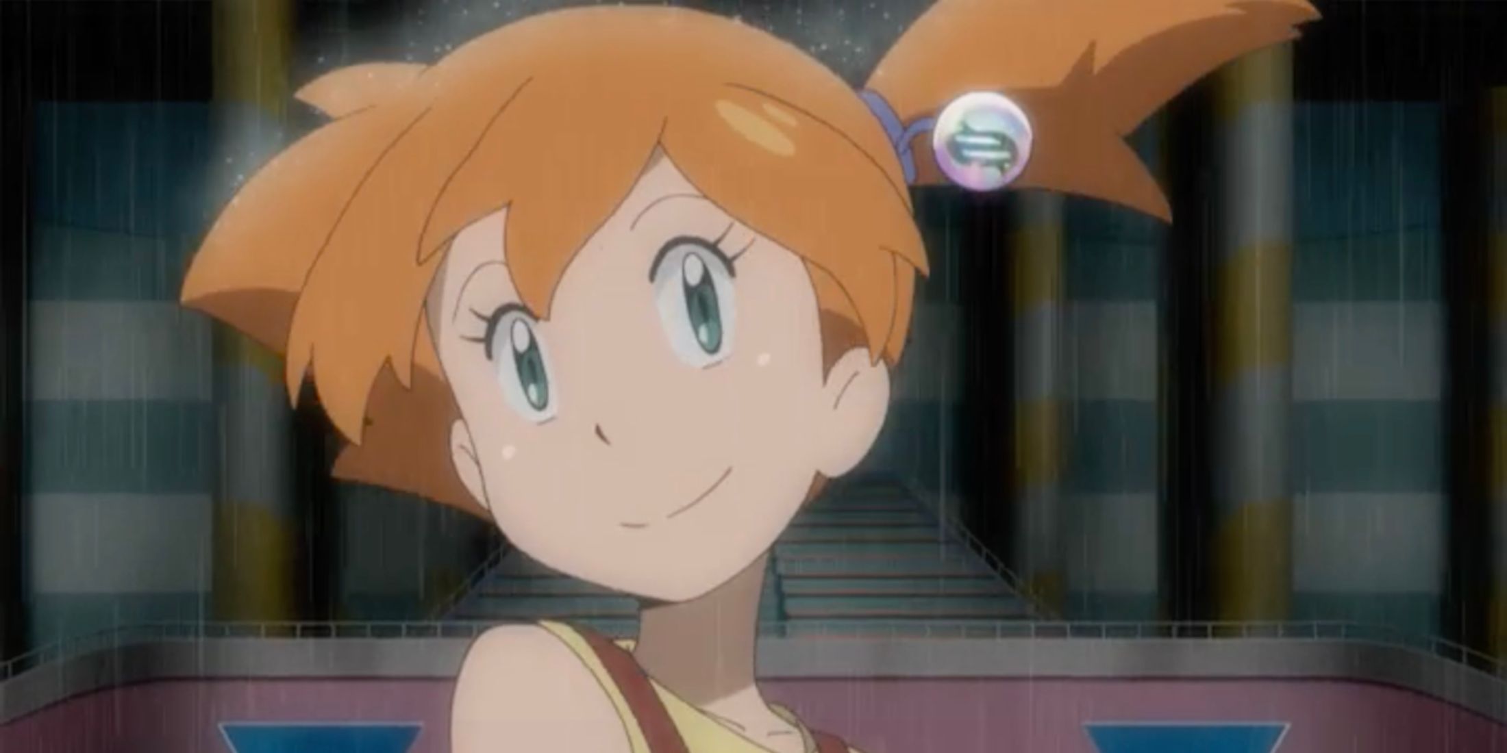 Misty menunjukkan Key Stone-nya di Pokemon