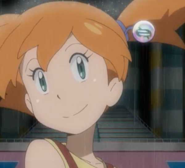 Misty menunjukkan Key Stone-nya di Pokemon