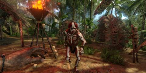 Green Hell: Player fighting Native with a spear