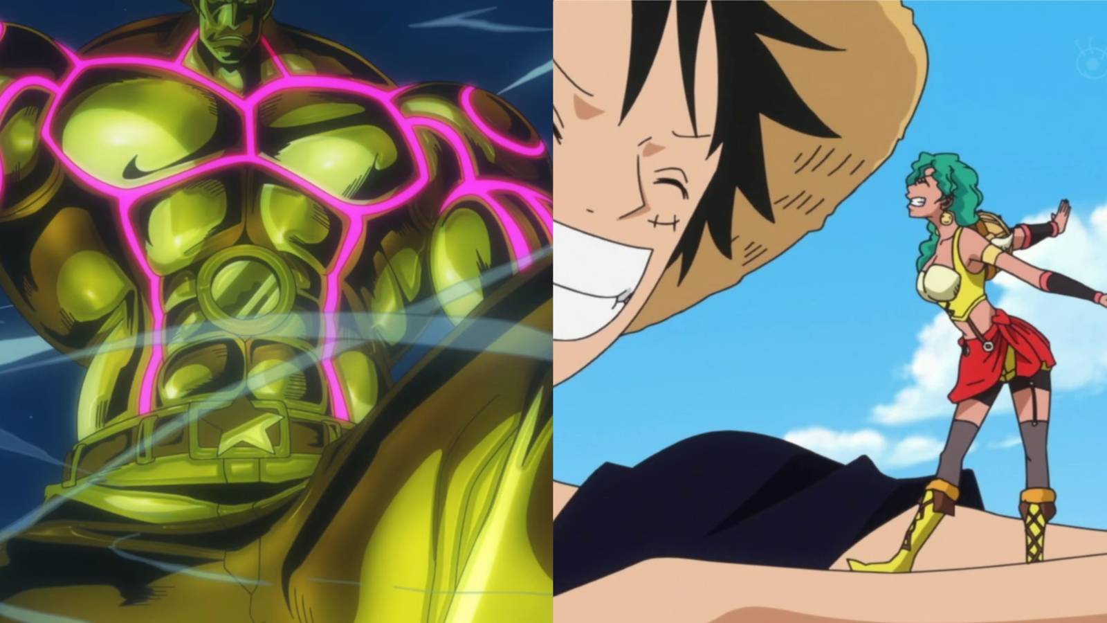 Goru Goru no Mi and Mini Mini no Mi in action