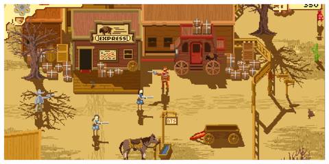 Westerado: Double Barreled - Steam Screenshot (Outside A Building)