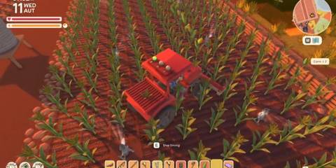 The Ginger Empire YouTube screenshot - player harvesting corn with a tractor