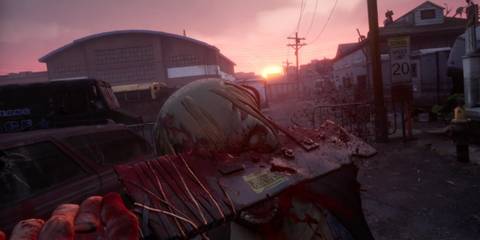 Player killing walker with a cleaver