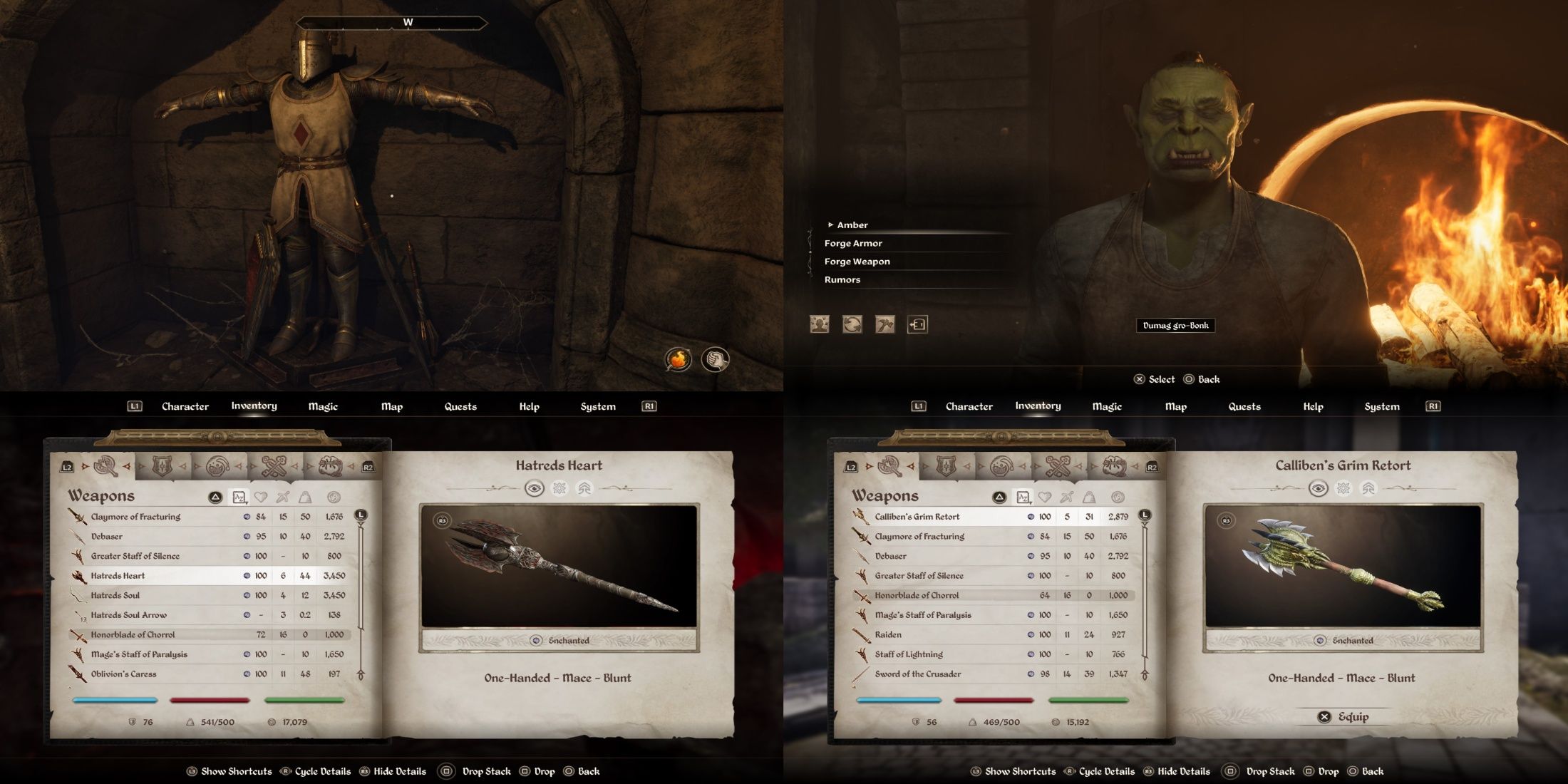 The Elder Scrolls 4 Oblivion Remastered best maces mixed gameplay collage