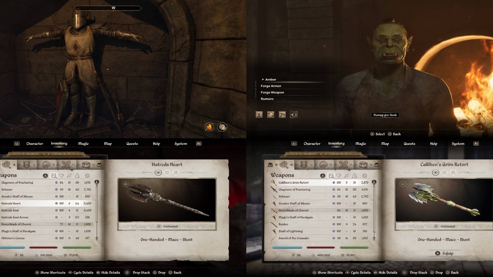 The Elder Scrolls 4 Oblivion Remastered best maces mixed gameplay collage