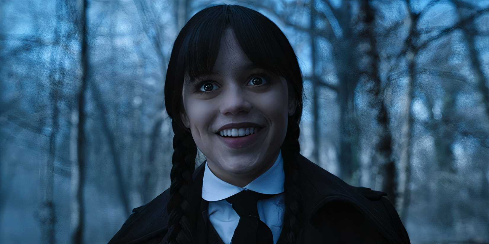 Wednesday smiles when she sees Uncle Fester in Wednesday.