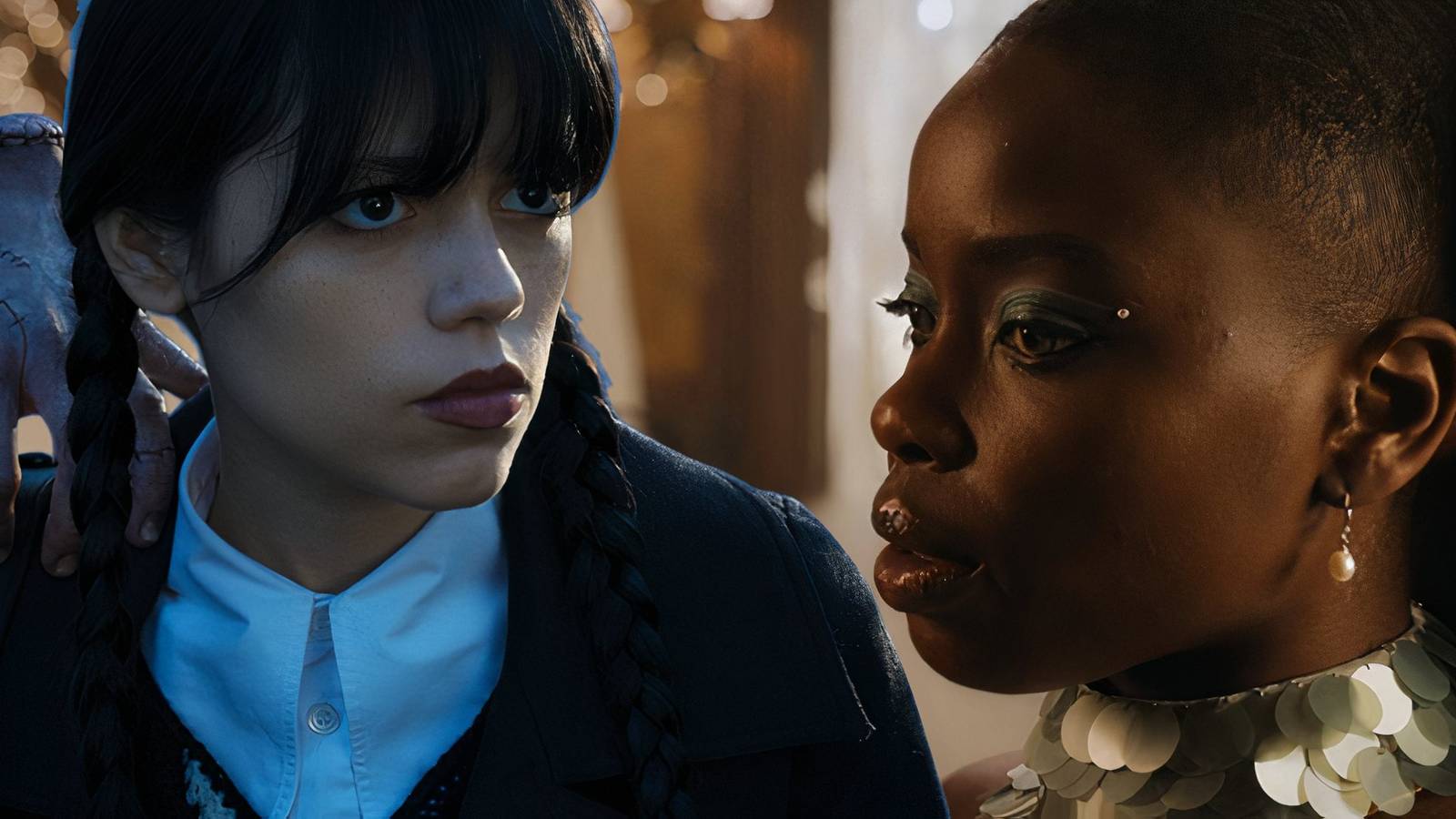 Bianca Barclay and Wednesday in Wednesday.