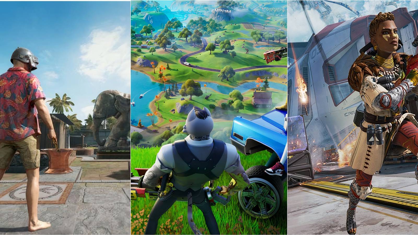 pubg, fortnite, apex legends